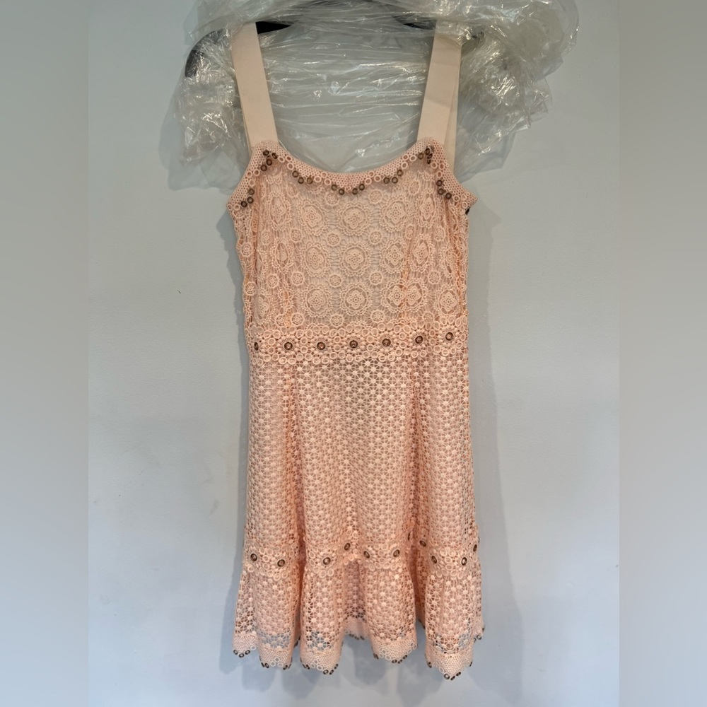 Maje Rosalina Pink Eyelet Lace Grommet Dress NEW 🔥 - Picture 13 of 14